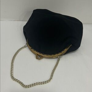 Small Vintage Black Fabric Evening Bag